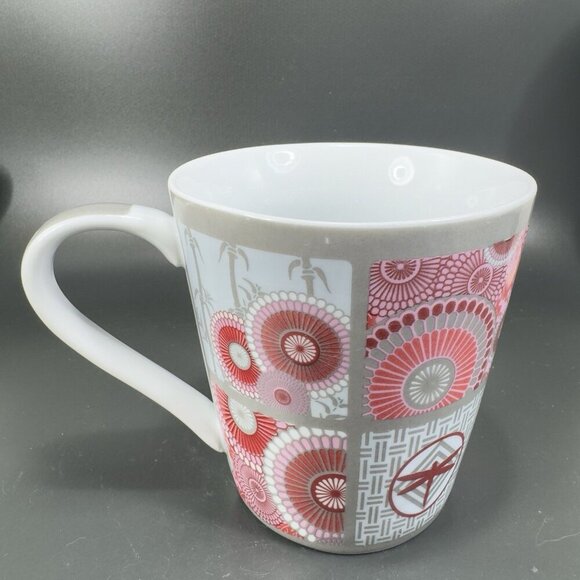 Debra Valencia Coffee Mug Cup Blue Harbor Pink And Gray Floral Dragonfly 16oz - Picture 8 of 11